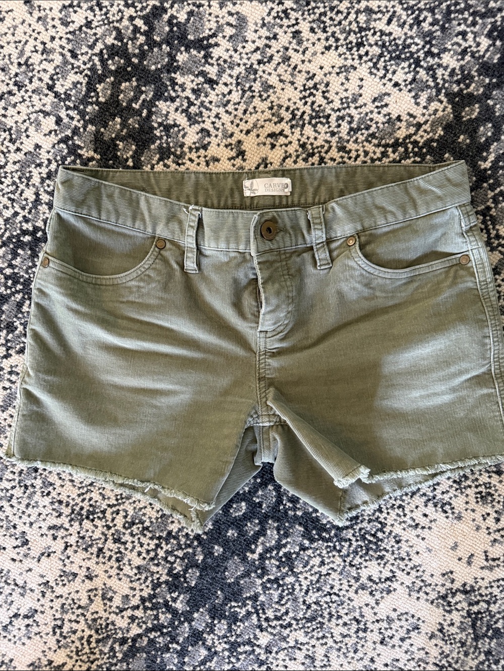 Carve Olive Green Cutoff Shorts